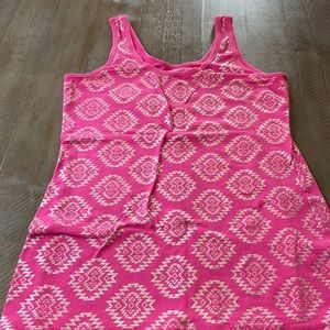 Pink and silver tank